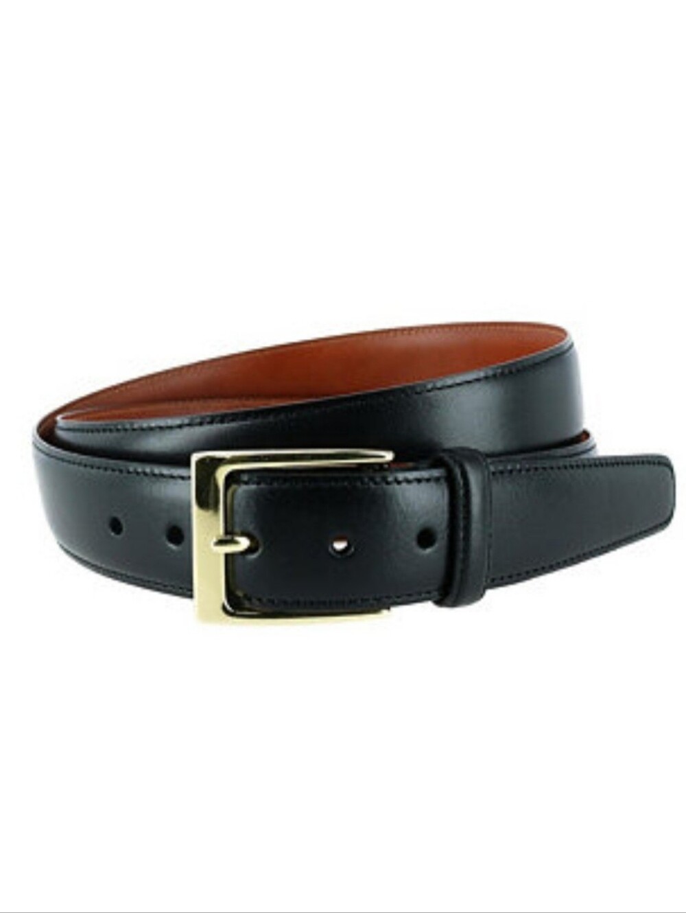 TRAFALGAR Black Leather Dress Gold Buckle Belt | SZ 42